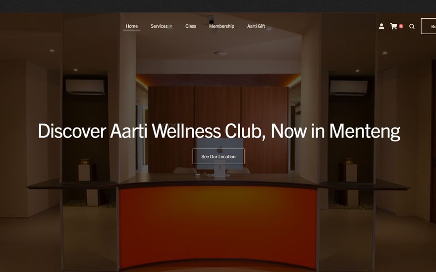 Aarti Wellness website