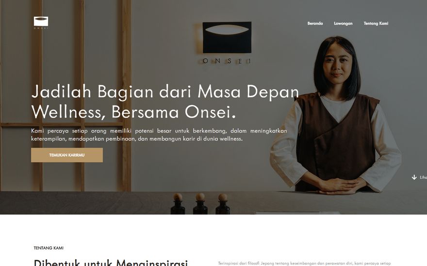 Onsei Careers website preview